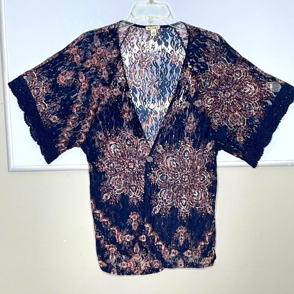 Mi a Mi Bohemian Kimono, Cover Up, Sz Small, Boho/Paisley/EUC‎